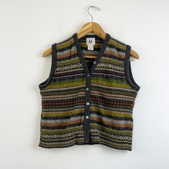 Vintage Academia American Eagle Sweater Vest Size Medium Wool Grandmacore  www.imisca.jp